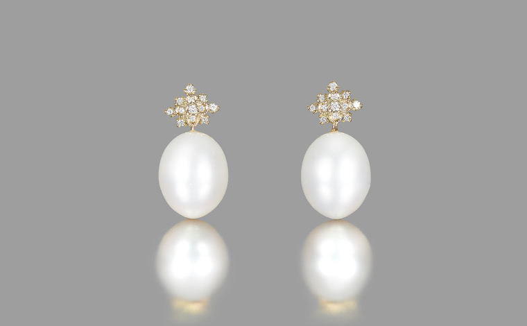 Orchid Pearl Studs-Diamond | ka0125aa