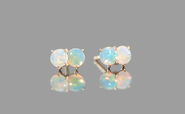 Chalcedony Gemstone Bouquet Earrings | 14K Gold Filled Chalcedony Cluster Earrings | Gemstone online Cluster Earrings | Chalcedony & Opal Earrings