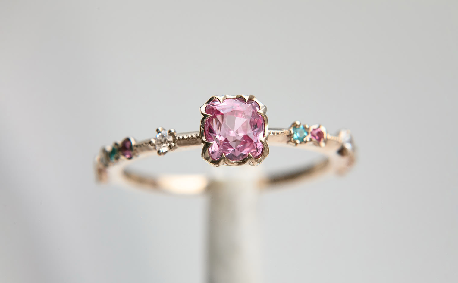 Paeonia Ring-Padparadscha Sapphire
