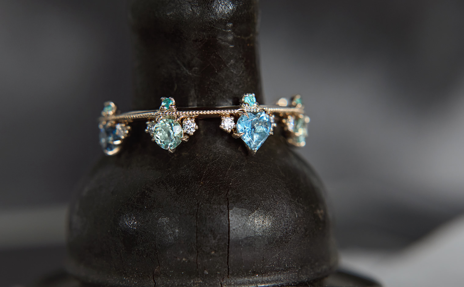 Crown Ring-Aquamarine & Beryl