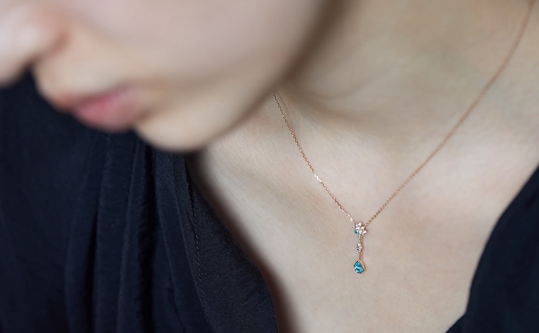 Orchid Drop Necklace-Paraiba