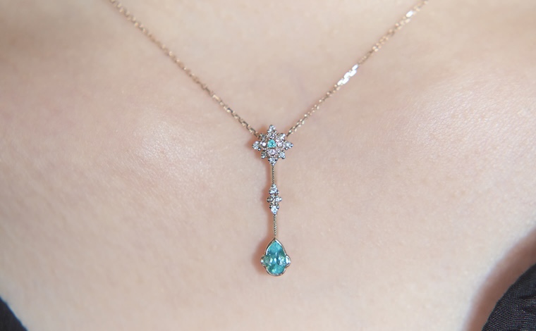 Orchid Drop Necklace-Paraiba