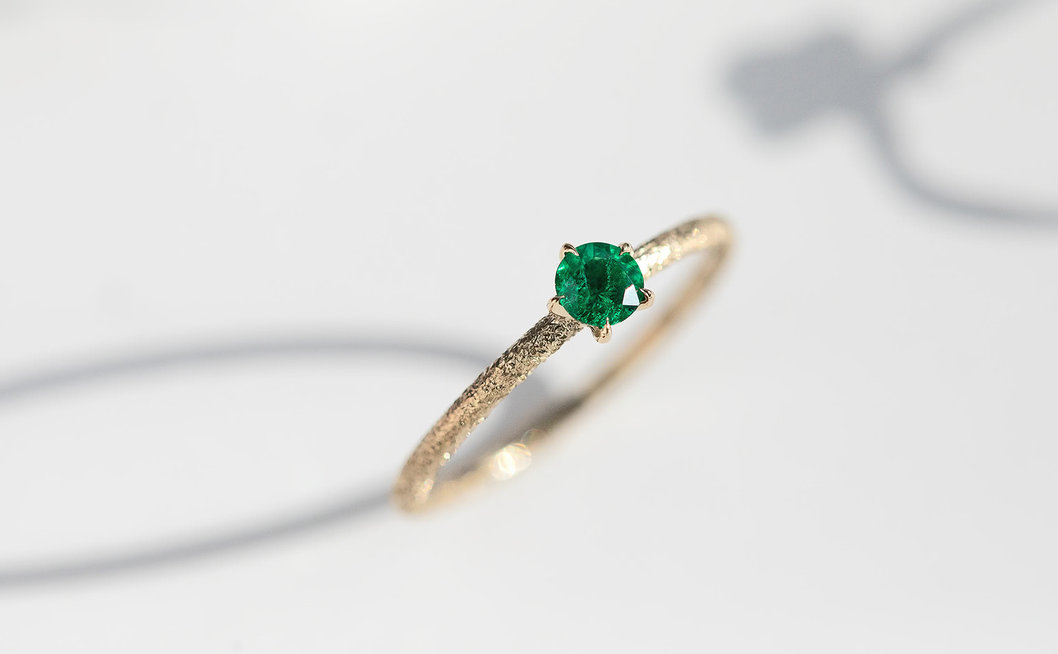 Emerald Stardust Ring natural light