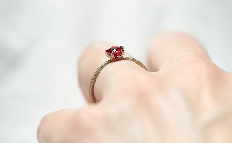 Stardust Ring-Red Spinel