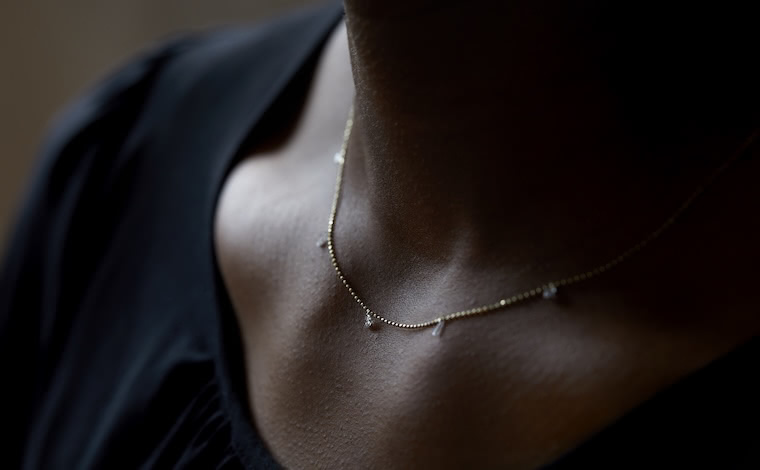 Baguette & Round Diamond Necklace