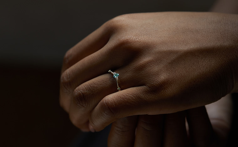 Curved Paraiba Ring