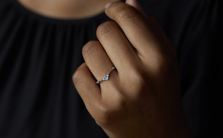 Curved Paraiba Ring