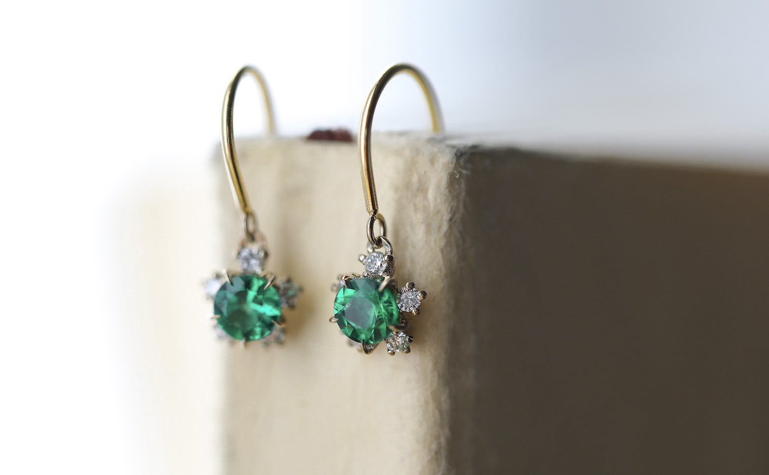 Snowflake Earrings-Emerald