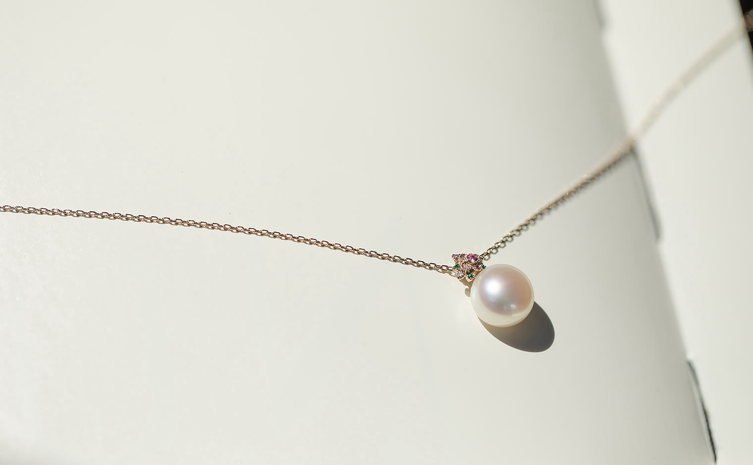 Orchid Pearl Necklace-Rainbow