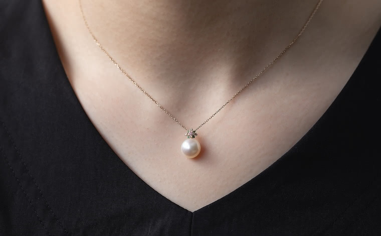 Orchid Pearl Necklace-Rainbow