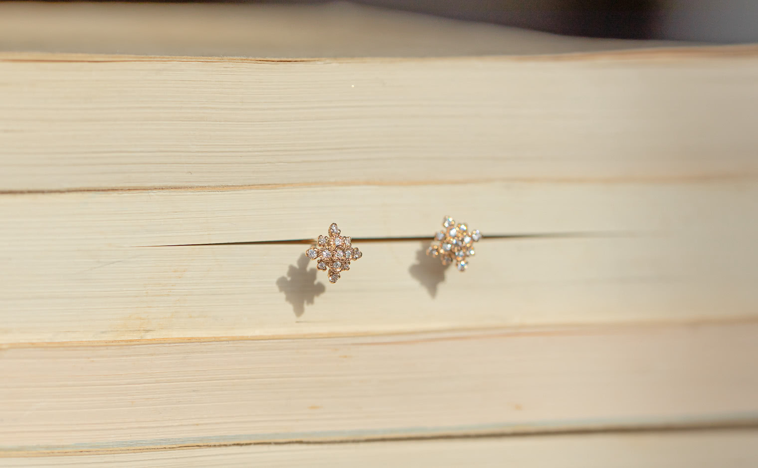 Orchid Studs-Diamond natural light