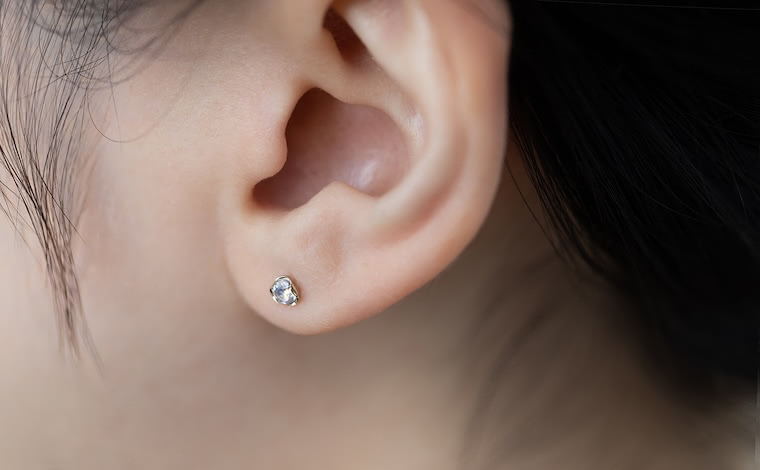 Iceberg Studs-Rainbow Moonstone