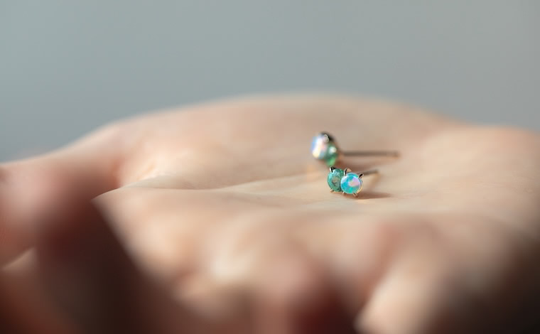 Calyx Studs-Emerald & Opal