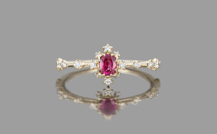 Snowflake Ring Supreme-Ruby | ka0115af