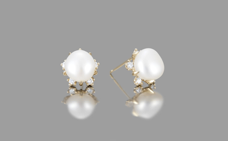 Snowflake Studs-Pearl | ka0261aa